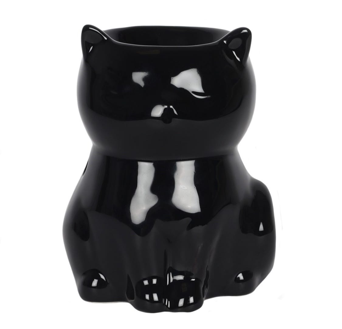 Black Cat Tealight Wax Burner
