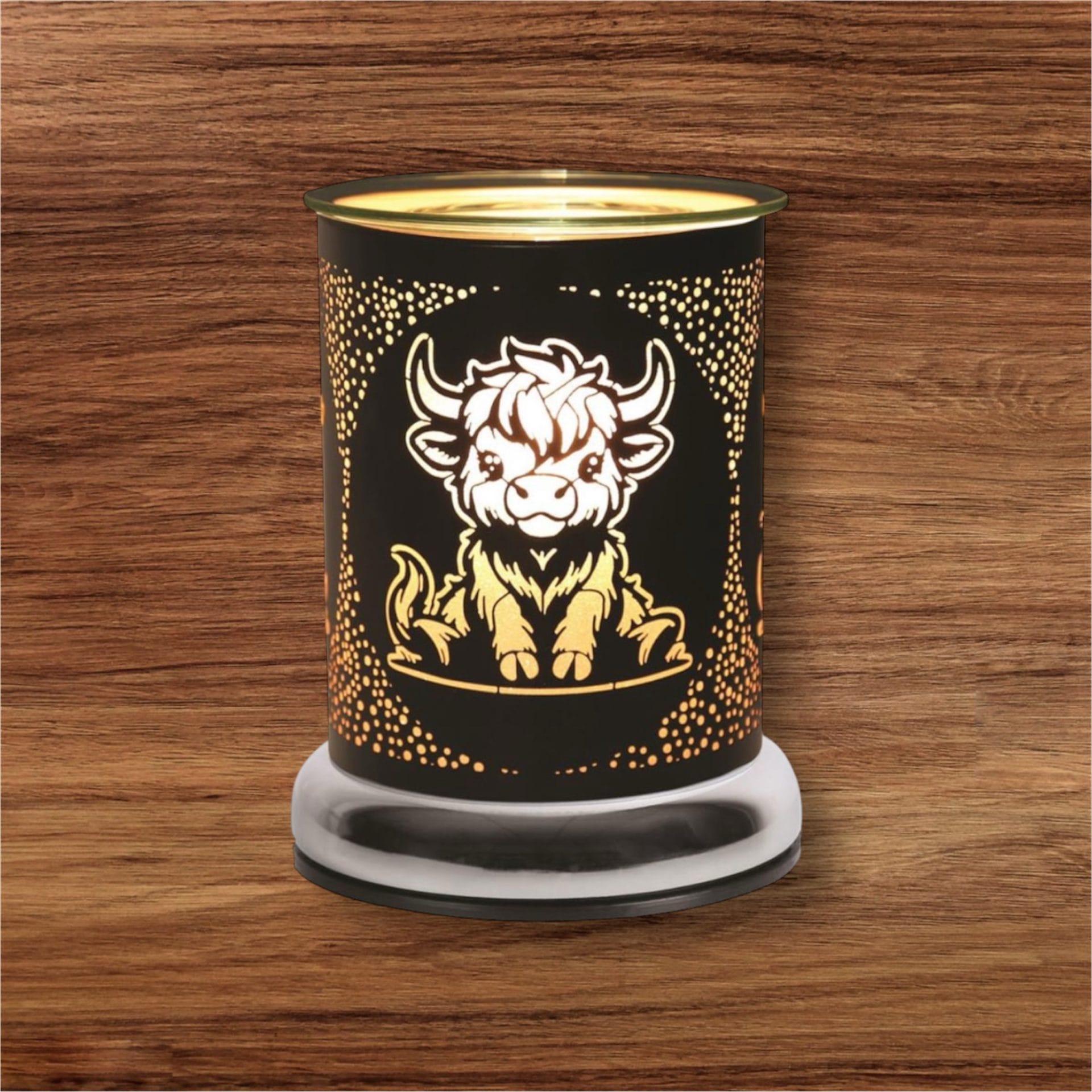 Electric Wax Melter Touch - Black silhouette Highland Cow 17cm
