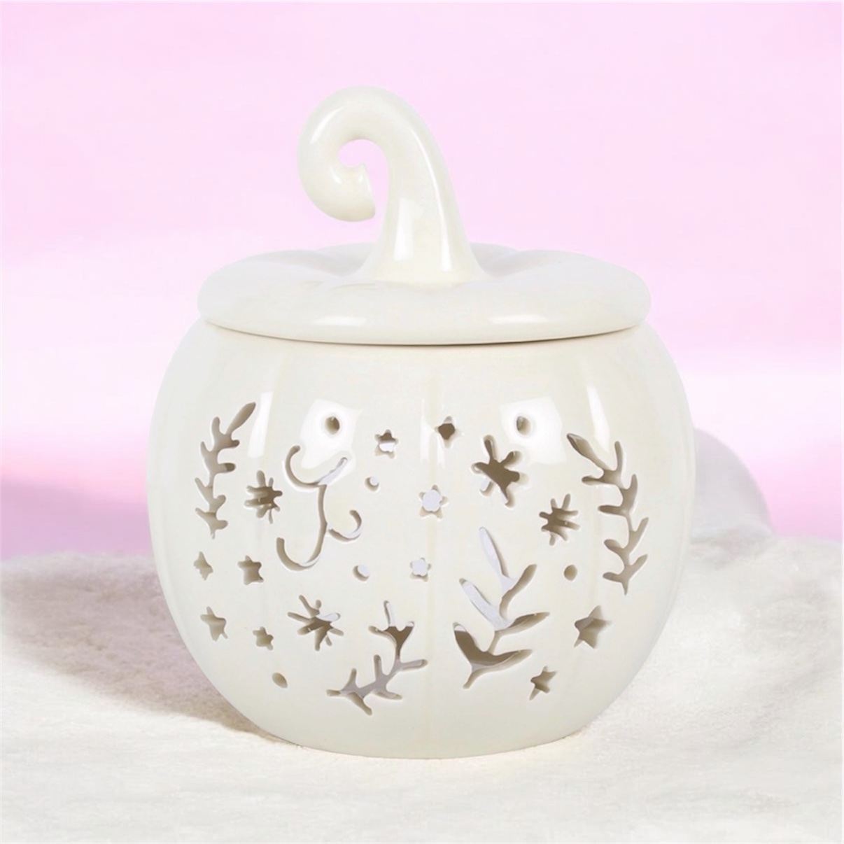 Cream ‘Folk’ Pumpkin Tealight Wax Burner