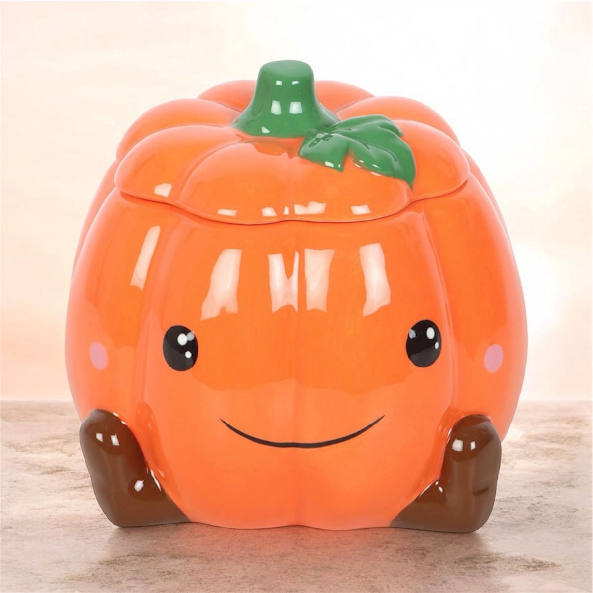 Smiling Pumpkin Tealight Wax Burner