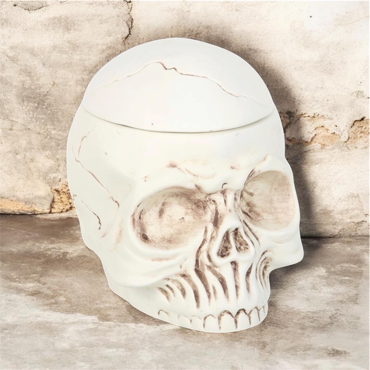 Weathered Skull Tealight Wax Burner